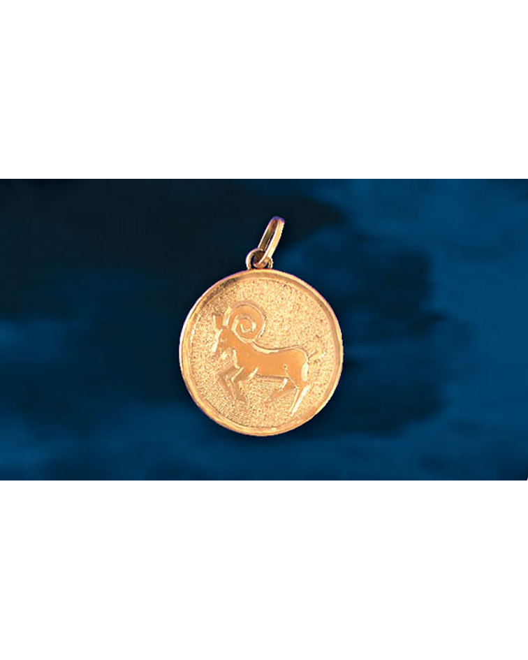 Medalla signo Aries grabado a mano cod  1710AR