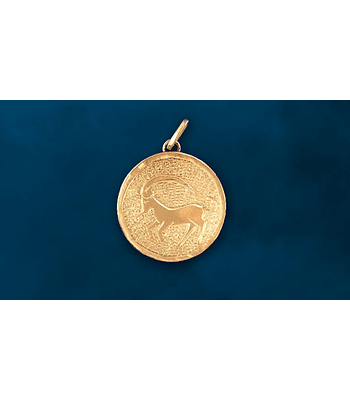 Medalla signo Capricornio grabado a mano cod 1710CP 