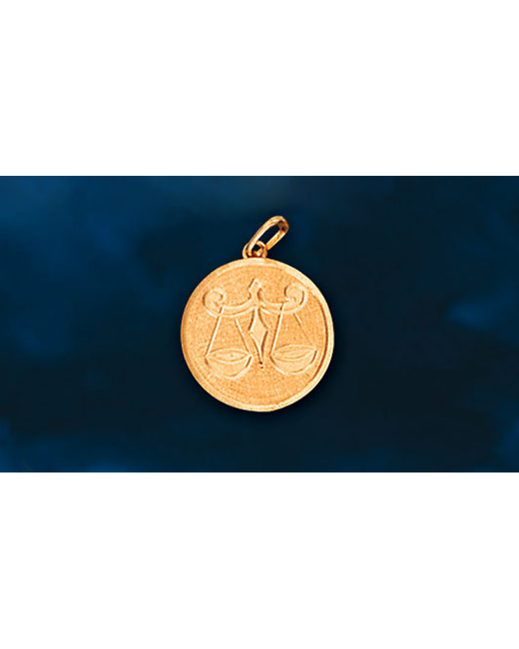 Medalla signo Libra grabado a mano cod  1710LI