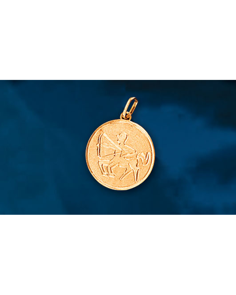 Medalla signo Sagitario grabado a mano cod  1710SA
