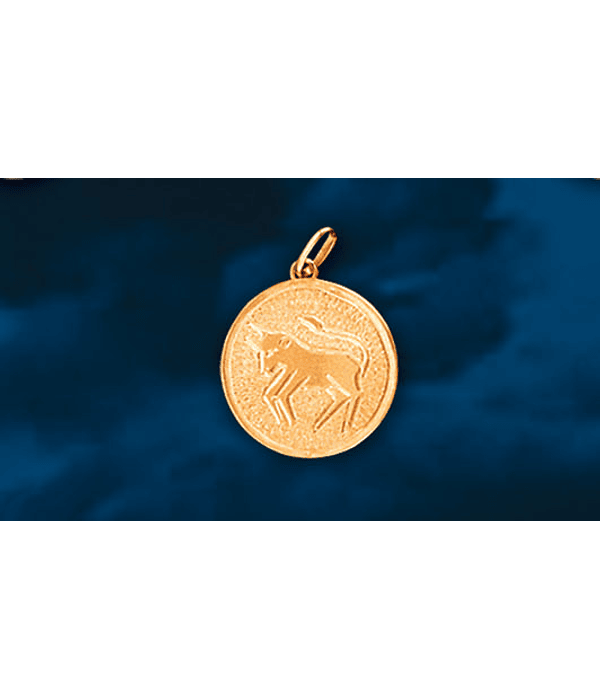 Medalla signo Tauro grabado a mano cod 1710TA