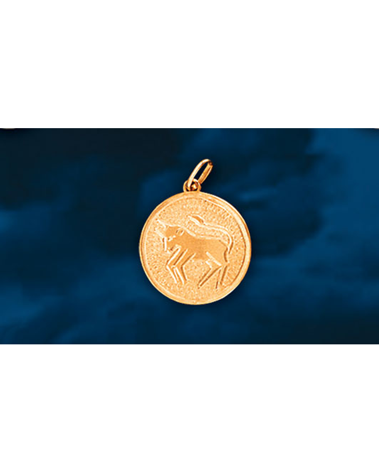 Medalla signo Tauro grabado a mano cod 1710TA