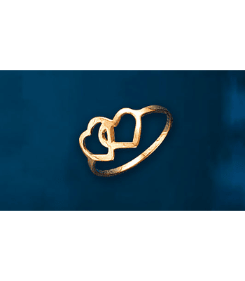 Anillo dos corazones calados cod 465