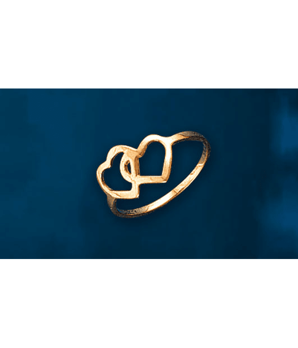 Anillo dos corazones calados cod 465