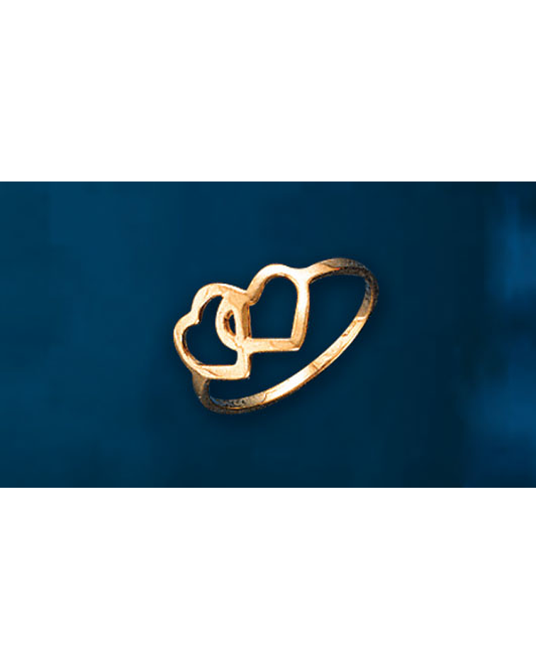 Anillo dos corazones calados cod 465