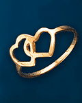 Anillo dos corazones calados cod 465