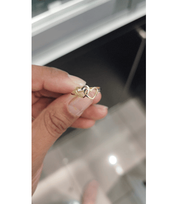Anillo dos corazones calados cod 465