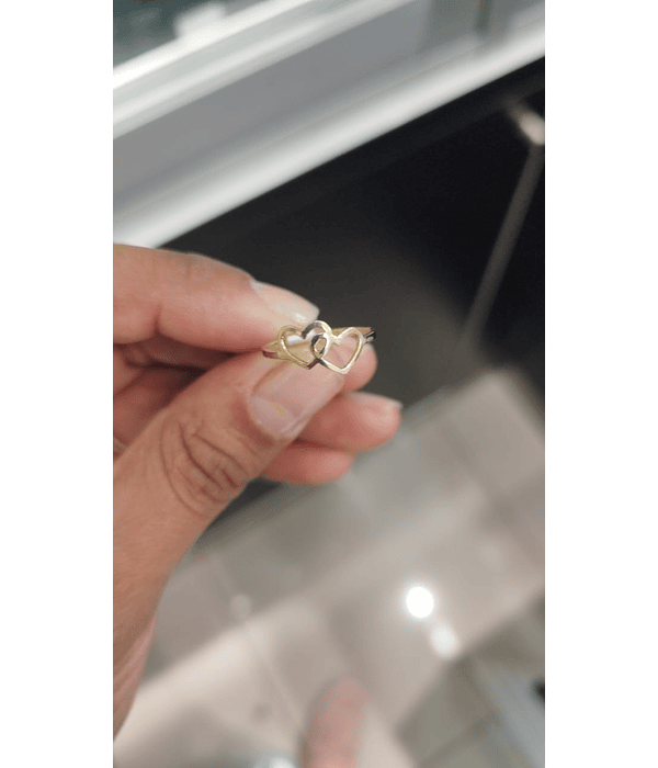 Anillo dos corazones calados cod 465