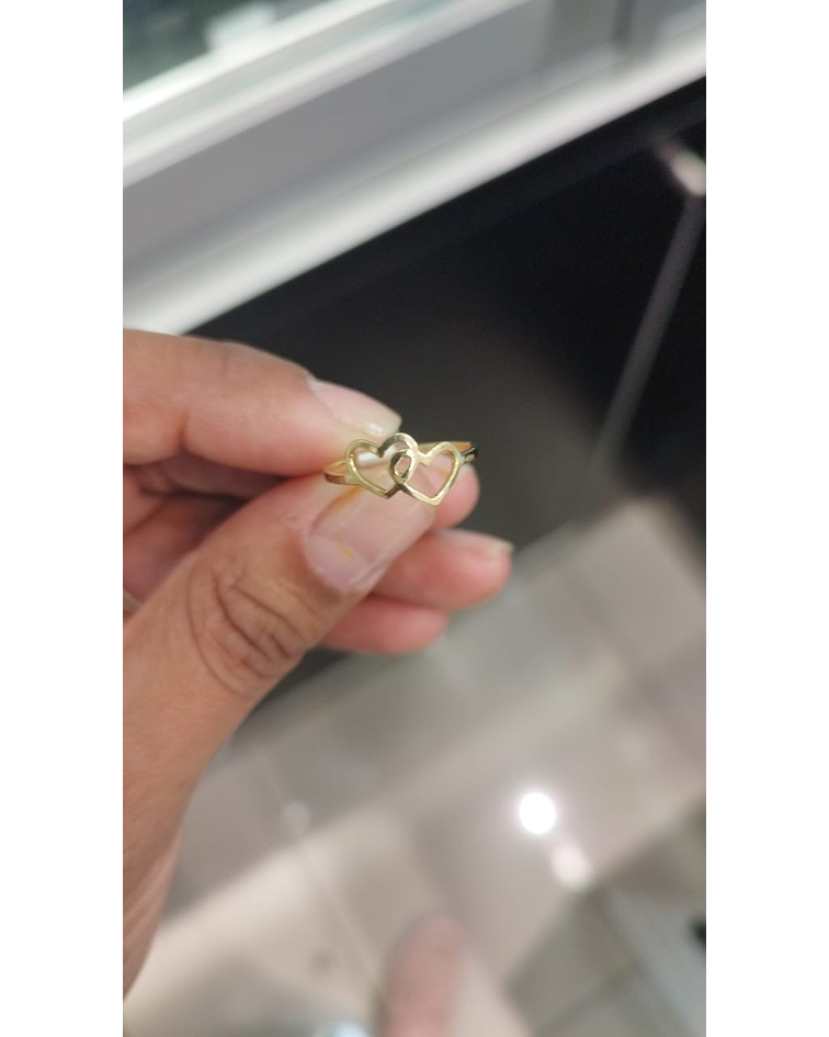 Anillo dos corazones calados cod 465