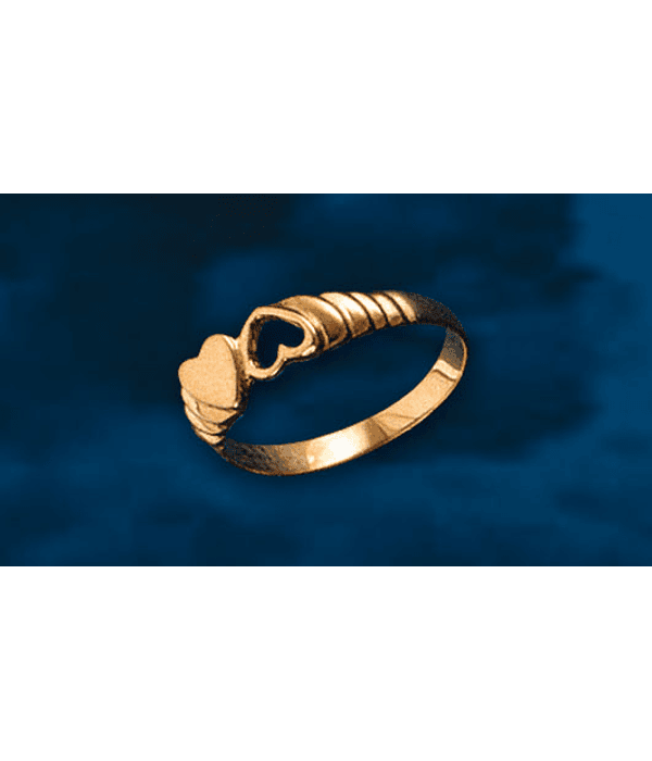 Anillo dos corazones lisos y calado cod 467