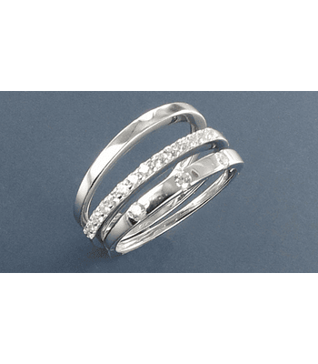 Anillo triple con cintillo de circones