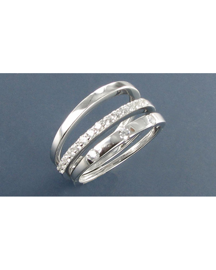 Anillo triple con cintillo de circones