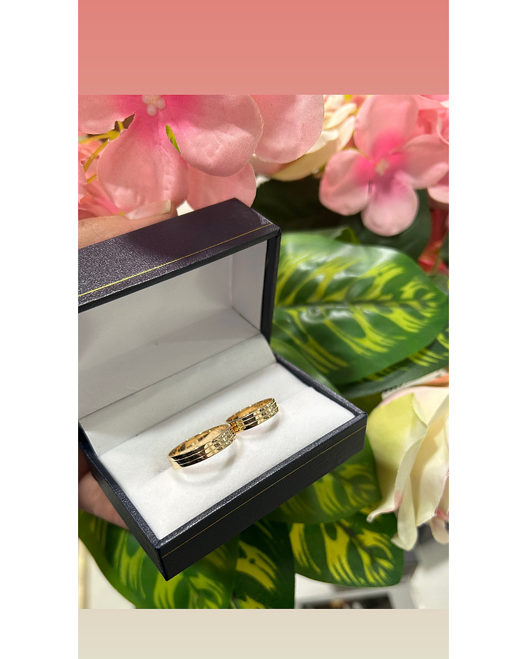 Argollas modelo doble linea 4 mm ✨ E0001