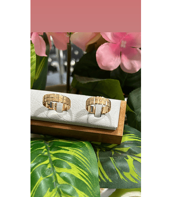 Argollas planas facet diseño cuadros 6mm cod 0212 - D