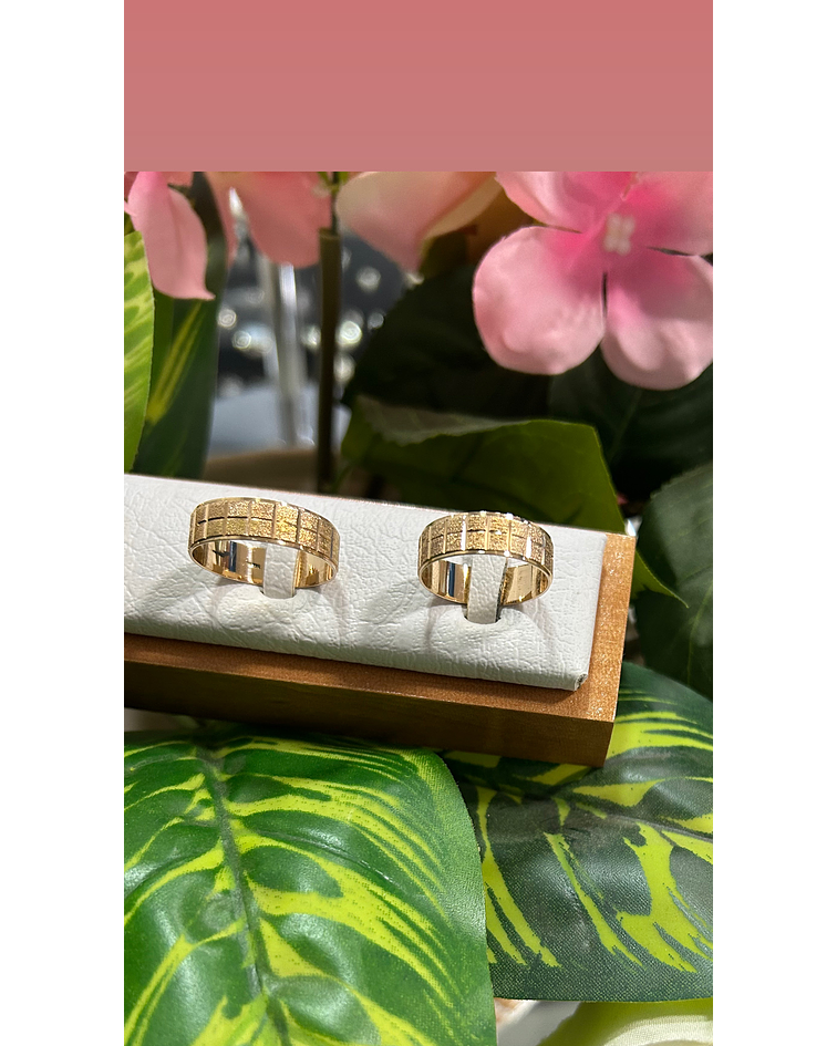 Argollas planas facet diseño cuadros 6mm cod 0212 - D