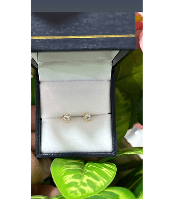 Aros brillo circón flor 