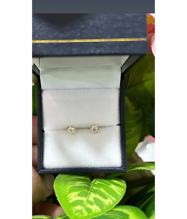 Aros brillo circón flor 