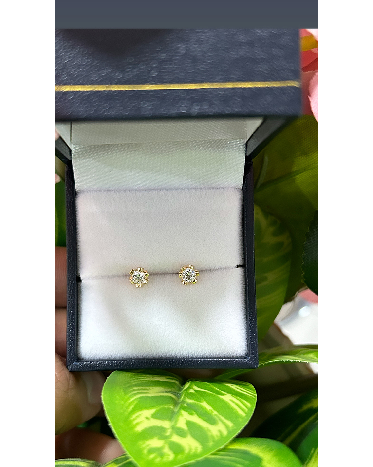 Aros brillo circón flor 