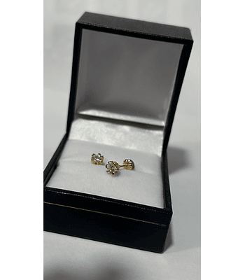 Aros brillo circón flor 