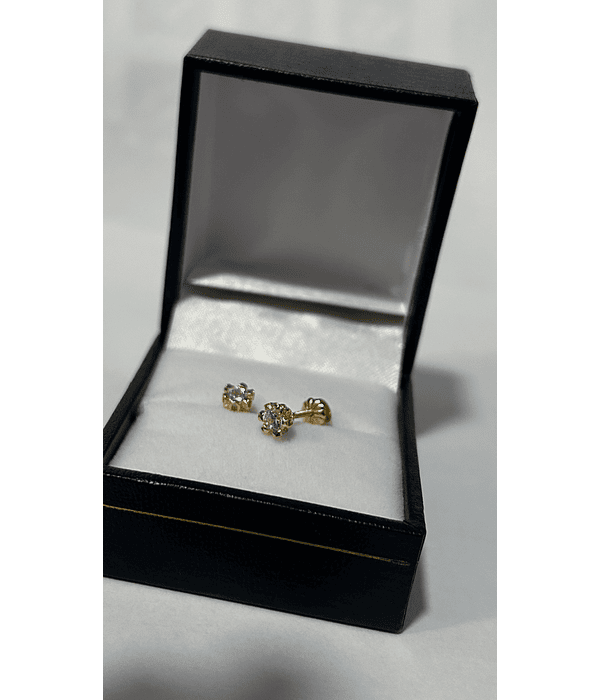 Aros brillo circón flor 