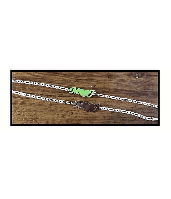 Pulseras parejas iniciales 