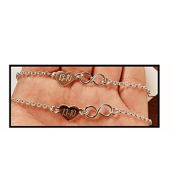 Pulseras parejas iniciales infinito 