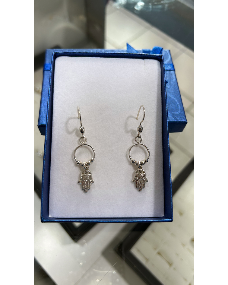 Aros colgantes mano de Fátima 