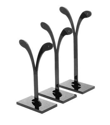 Exhibidor aros acrílico negro x 3 unid