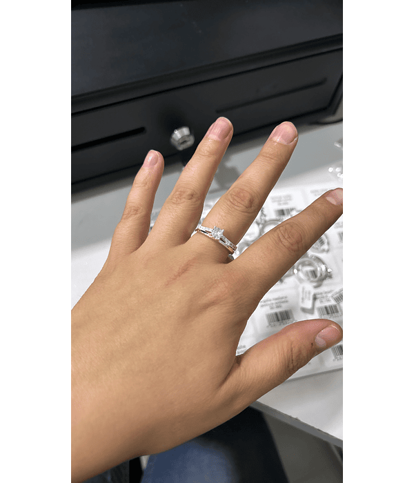 Solitario plata con oro modelo corona 👑 