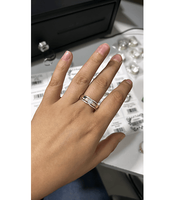 Solitario plata con oro 