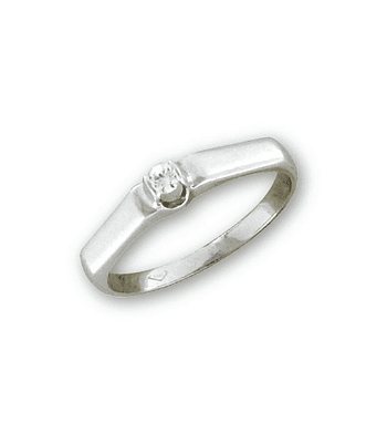 Anillo solitario oro blanco, 1 diamante corte brillante 6 pts.