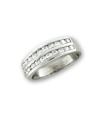 Anillo oro blanco rodin., 20 brill. de 3 ptos. engaste riel.