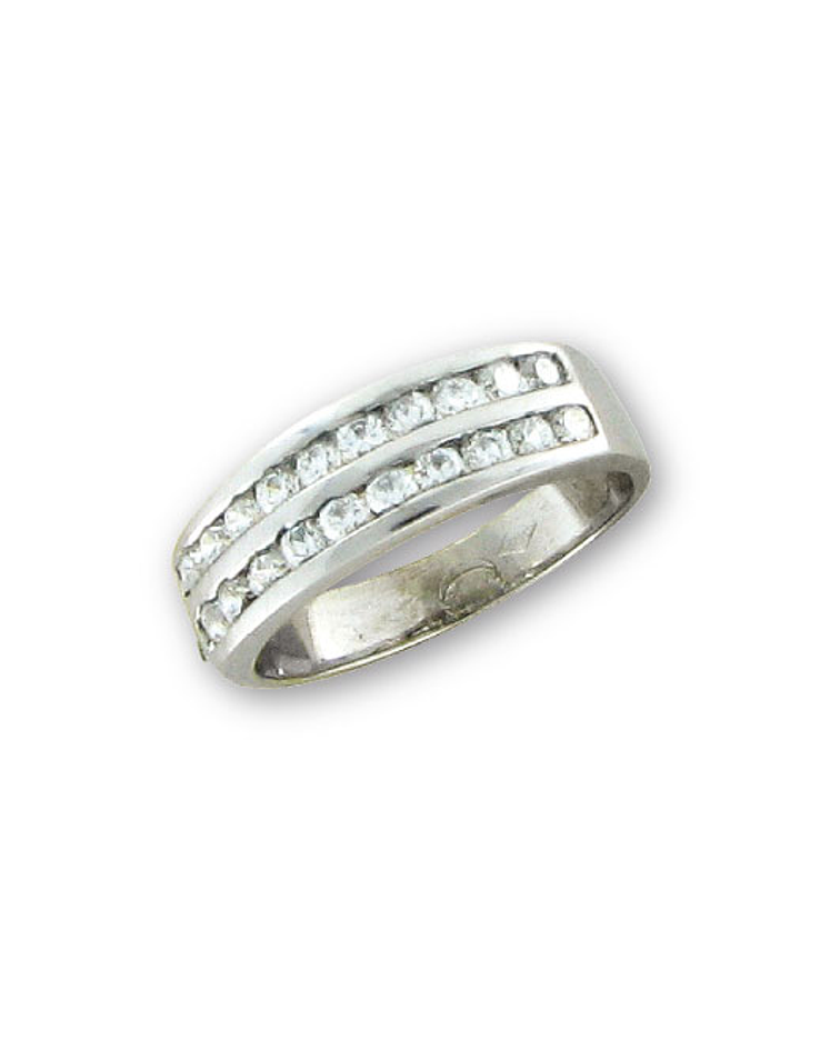 Anillo oro blanco rodin., 20 brill. de 3 ptos. engaste riel.