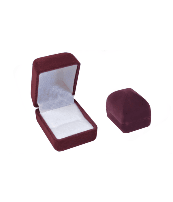 Caja anillo/aros terciopelo roja 