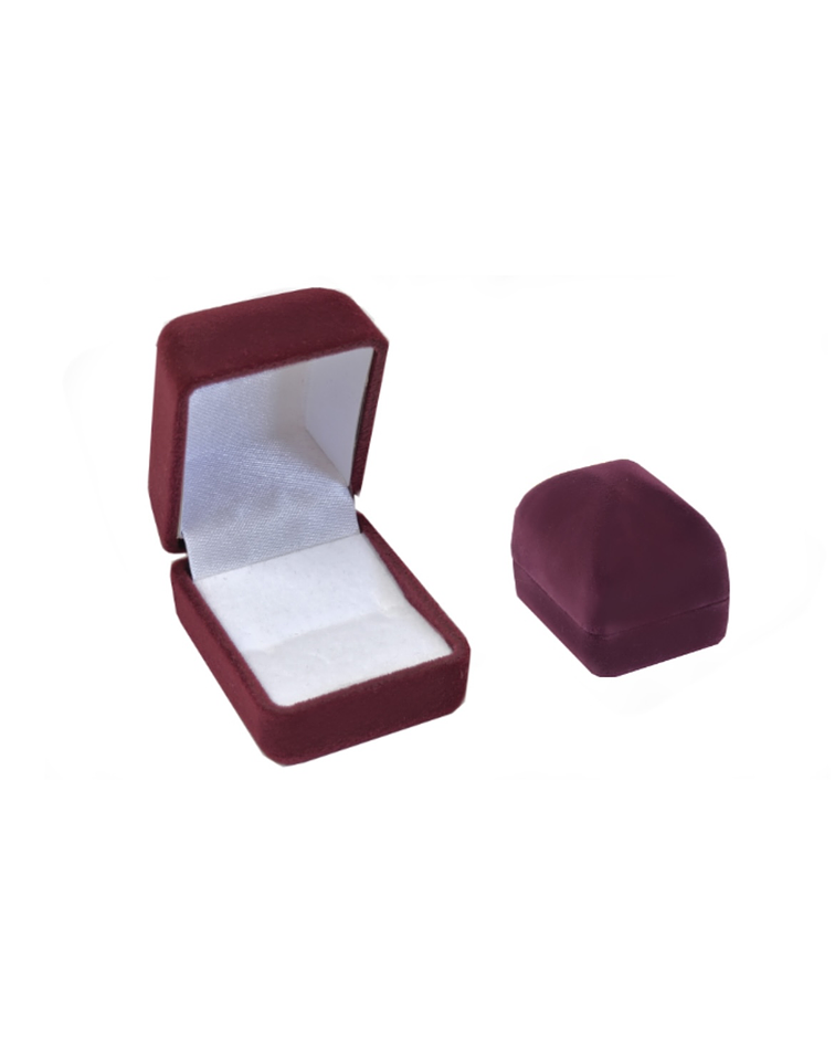 Caja anillo/aros terciopelo roja 
