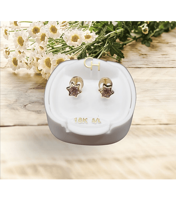 Estrella circón 18k Talla 1