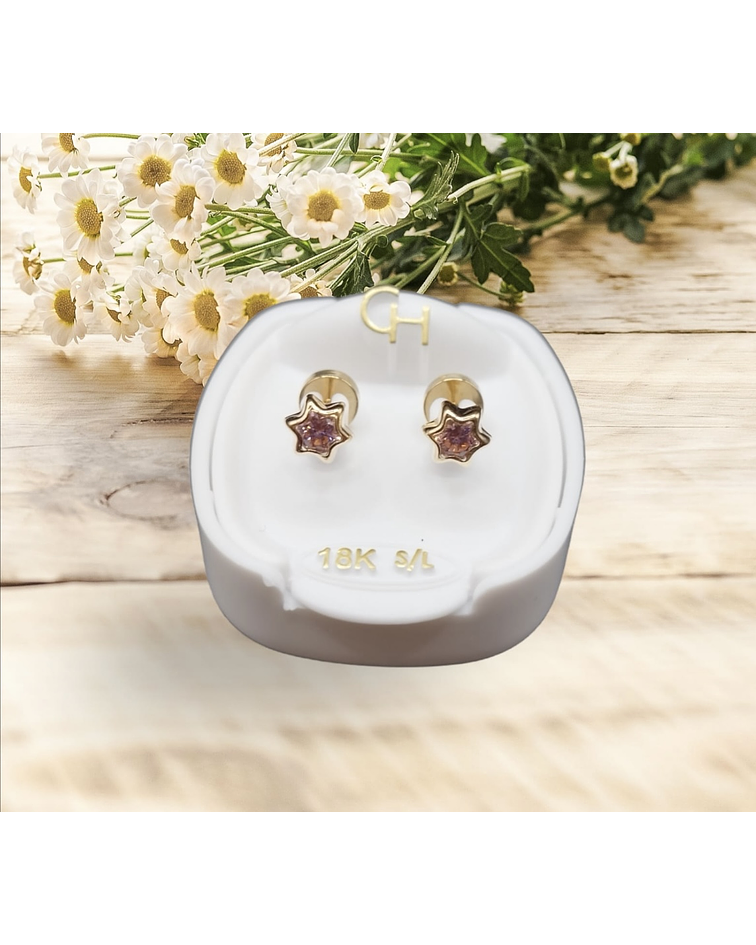 Estrella circón 18k Talla 1