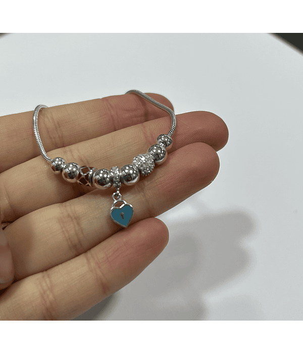 Pulsera tipo charms plata 