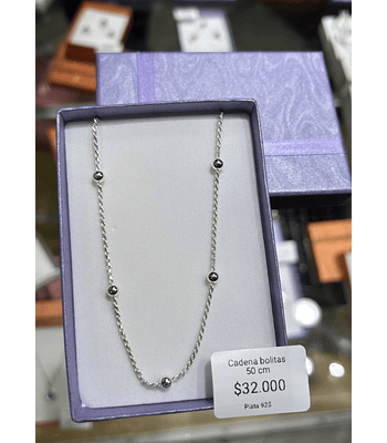 Cadena Tourbillon bolitas 50 cm 