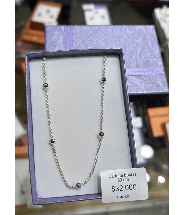 Cadena Tourbillon bolitas 50 cm 
