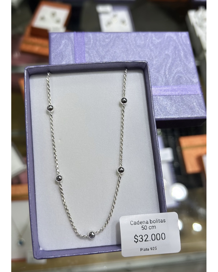 Cadena Tourbillon bolitas 50 cm 
