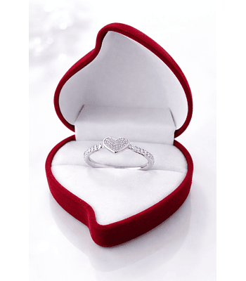 Anillo circones corazón - Plata 