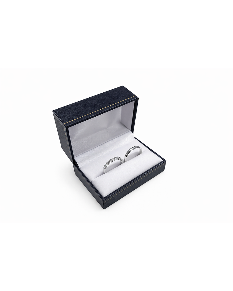 Ilusiones cintillo y Media Caña 2mm – Plata