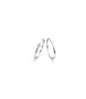 Ilusiones circón y lisa 2mm🌷- Plata