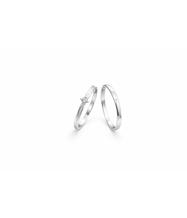 Ilusiones circón y lisa 2mm🌷- Plata