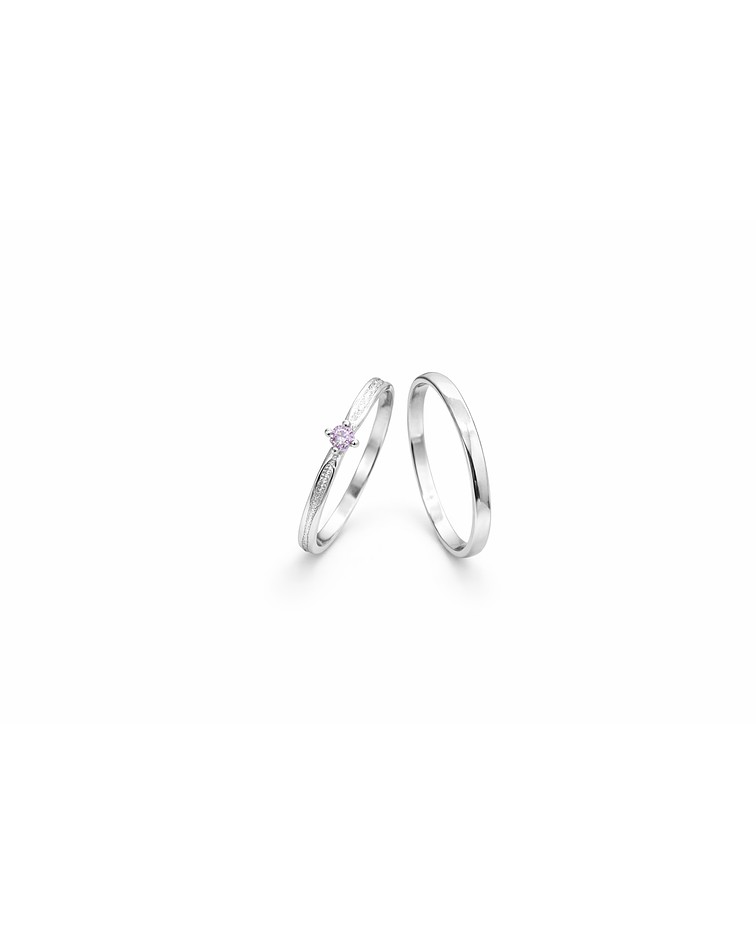 Ilusiones circón y lisa 2mm🌷- Plata