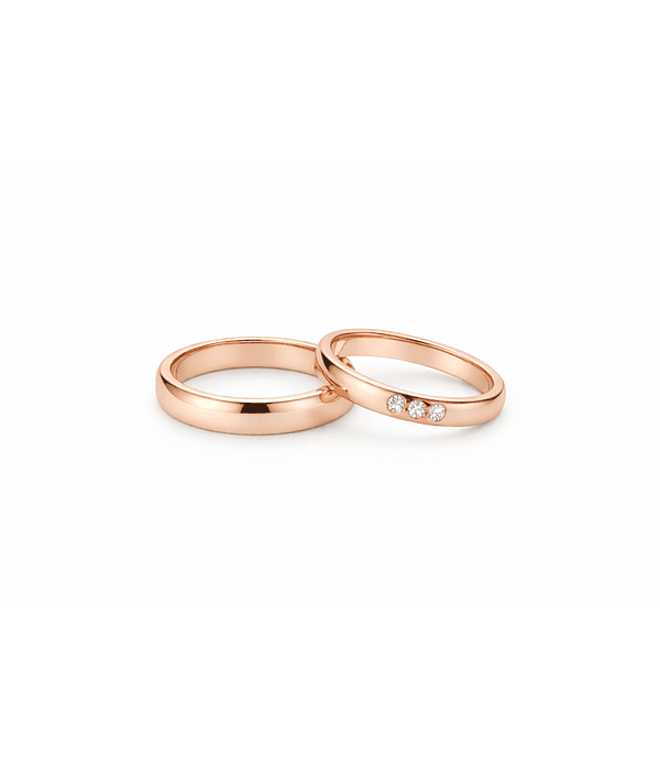 Argollas 4 mm y 3 mm triple circón 