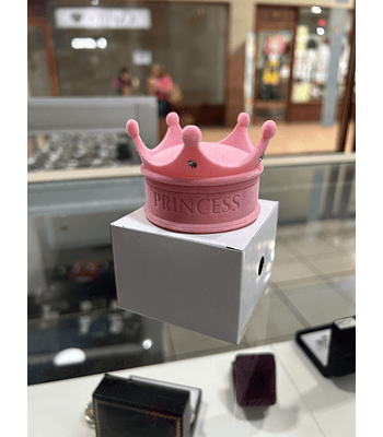 CAJA CORONA TERCIOPELO ROSA