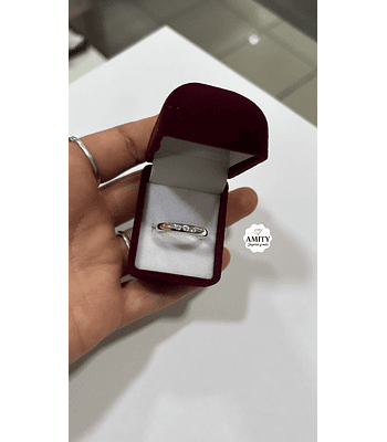 Argollas Media caña Triple Circón y lisa 3mm – Plata