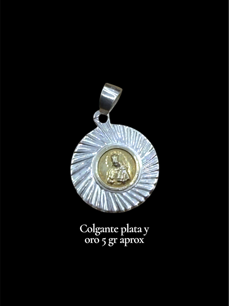 Colgante Virgen plata y lei 1